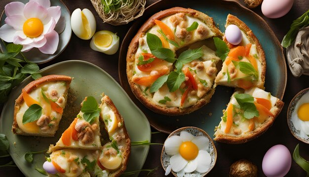 a pan of food with a variety of food on it