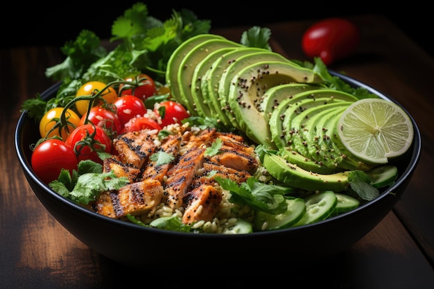 A pan of food with vegetables and fruits on it