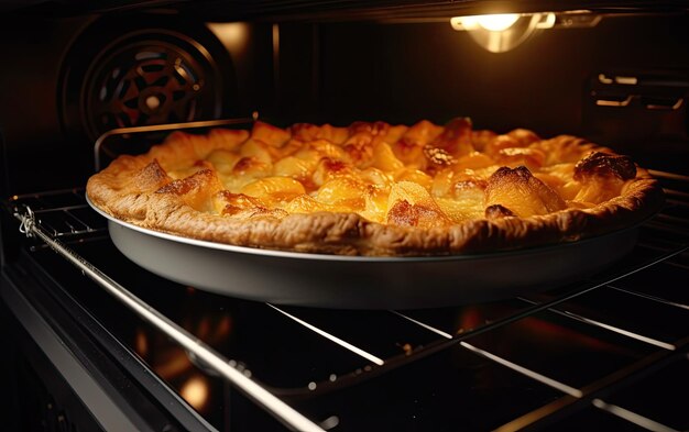 Pan met smakelijke appeltaart gebakken in de oven professionele voedsel foto ai gegenereerd