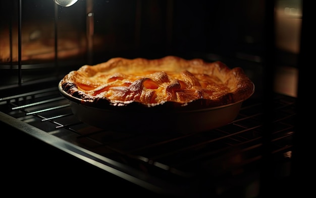 Pan met smakelijke appeltaart gebakken in de oven professionele voedsel foto ai gegenereerd
