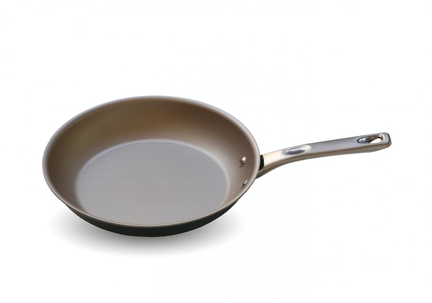 Pan or metal frying pan isolated on white background.