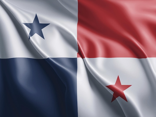 Photo panama flag flutter and waving