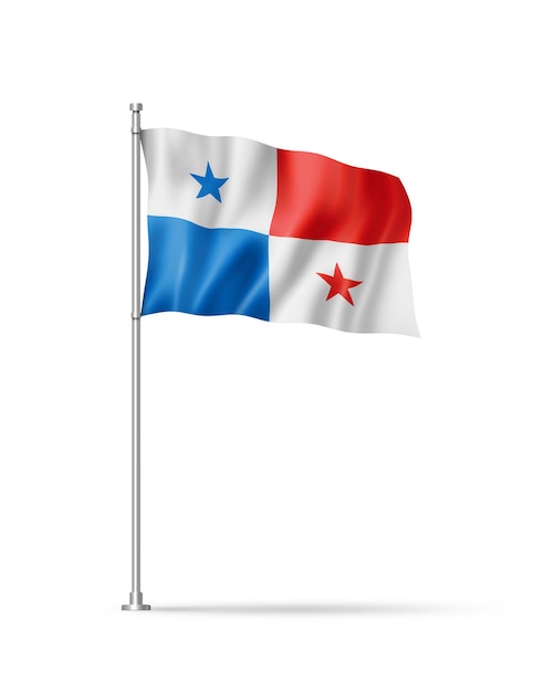 Panamanian flag isolated on white