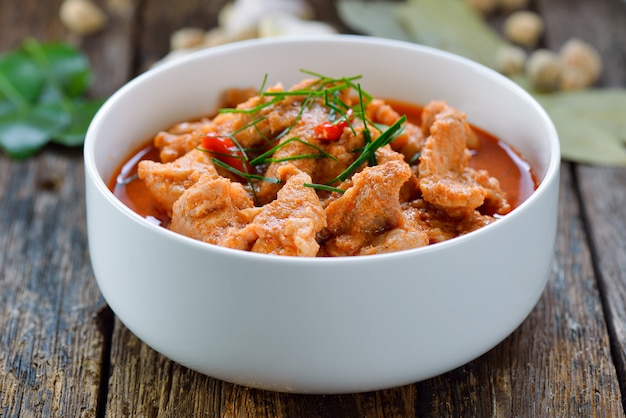 Panang curry with pork .thai food