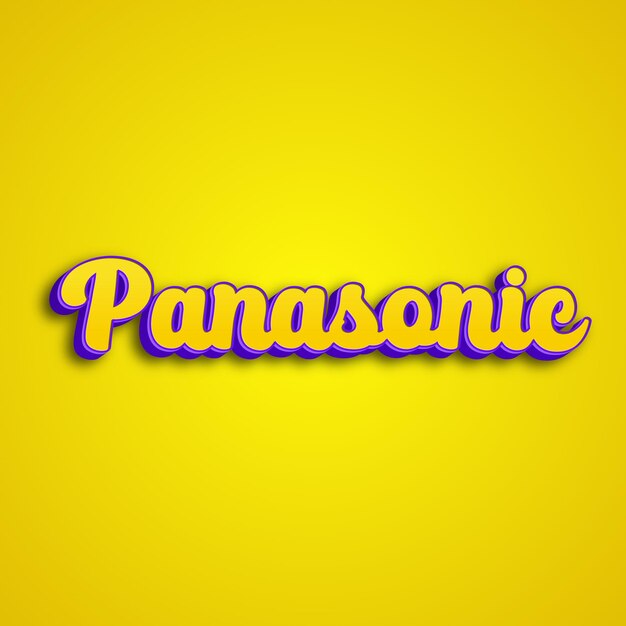 Panasonic typography 3d design yellow pink white background photo jpg