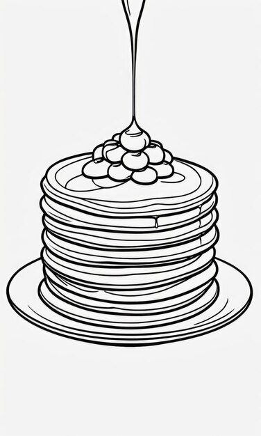 Pancake coloring page for kids