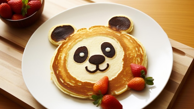 Pancake in the form of a panda