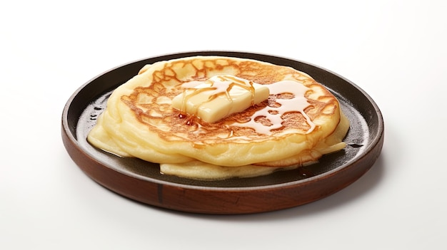 Photo a pancake is on a pan with a pancake on it