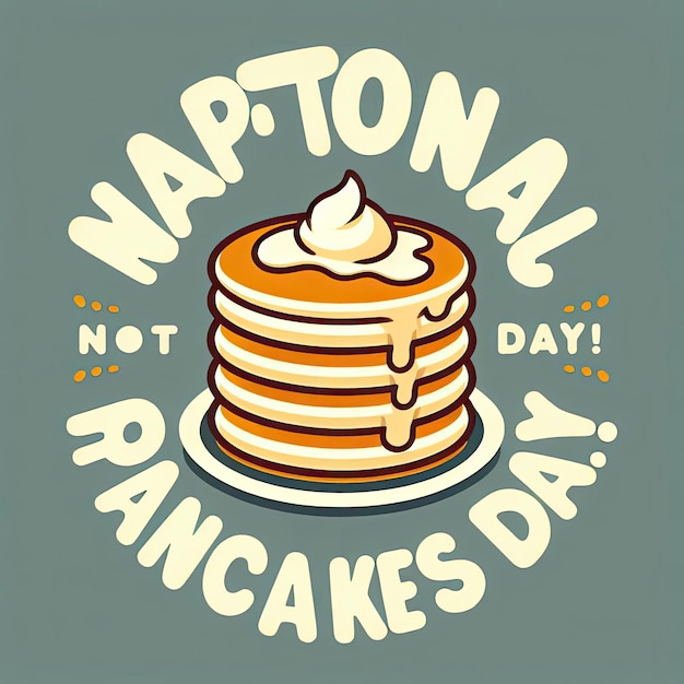 Premium Photo Pancake Quote and saying Happy National Pancakes day