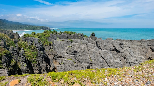 Pancake rocks, blowholes walk, west coast, south island, new\
zealand nature, new zealand