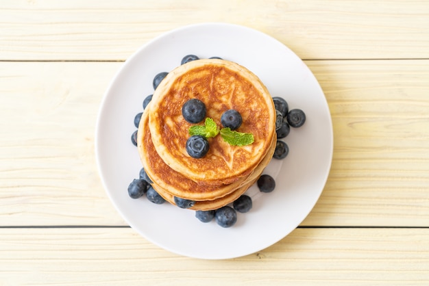 pancake with fresh blueberries