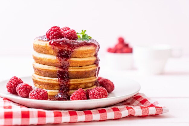 pancake with fresh raspberries