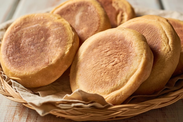 Pancakes or cream gorditas aroma and smooth texture of freshly prepared cream gorditas