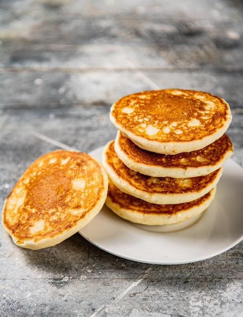 Pancakes in a plate on the table