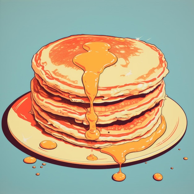 Photo pancakes in retro style generative ai