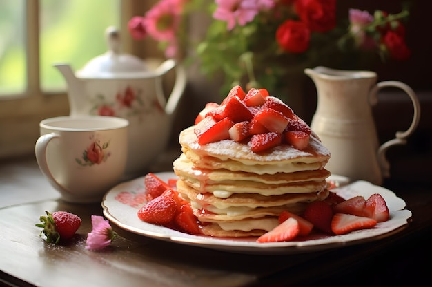 Pancakes and Strawberries