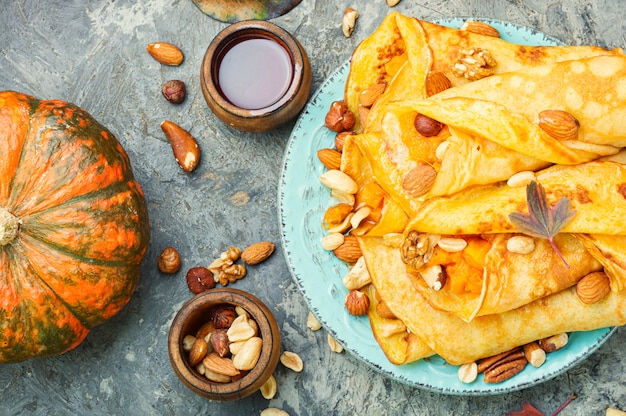 Pancakes ripieni di zucca