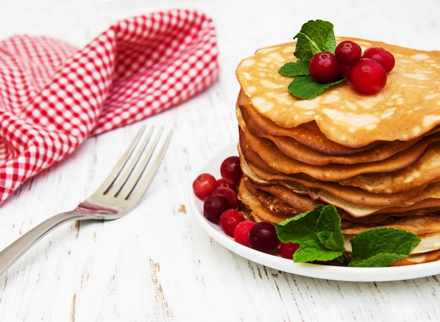 Pancakes with cranberries