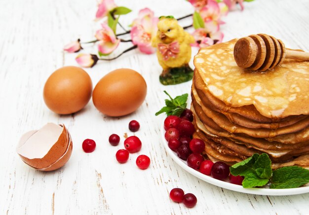 Pancakes with cranberries