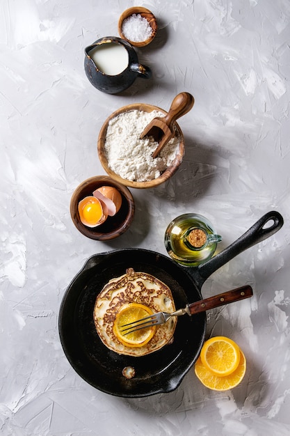 Pancakes with orange