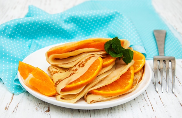 Pancakes with orange