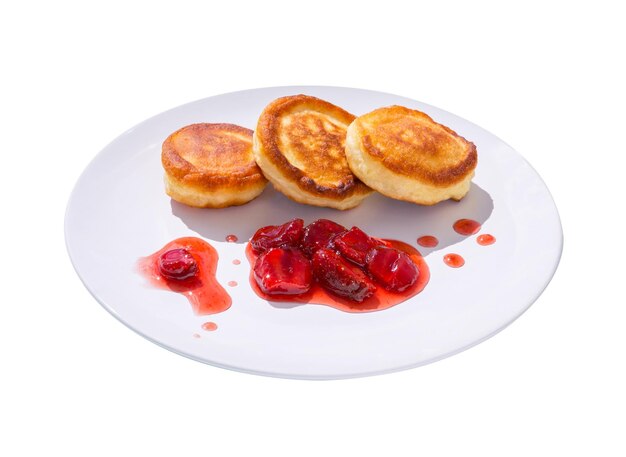 Pancakes with strawberry jam