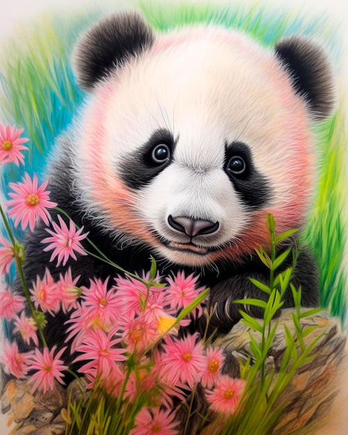 Panda aquarel illustratie