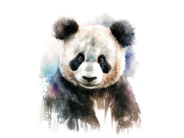 Panda aquarel portret Generatieve AI