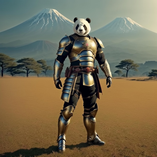 Panda in armor Generative AI