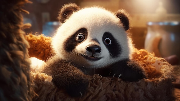 Foto panda baby klein generatieve ai