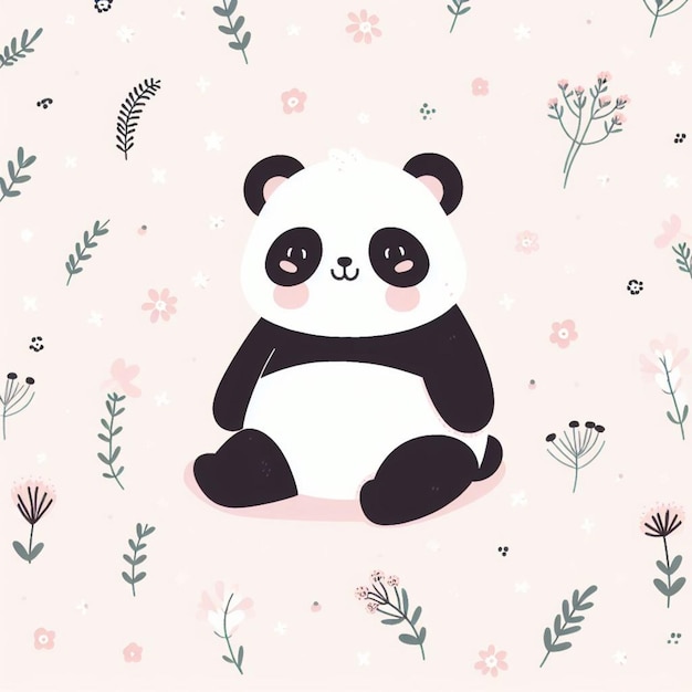 Photo panda background desktop wallpaper cute vector