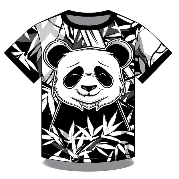 Photo a panda bear wearing a shirt that says panda on it