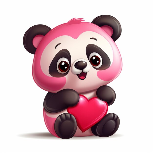 panda beer die een hart vasthoudt met beide handen generatieve ai