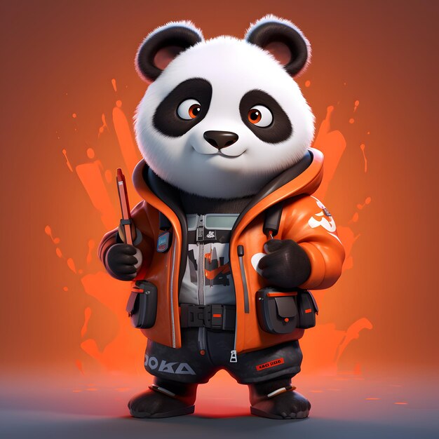 Panda cartoon anime stijl