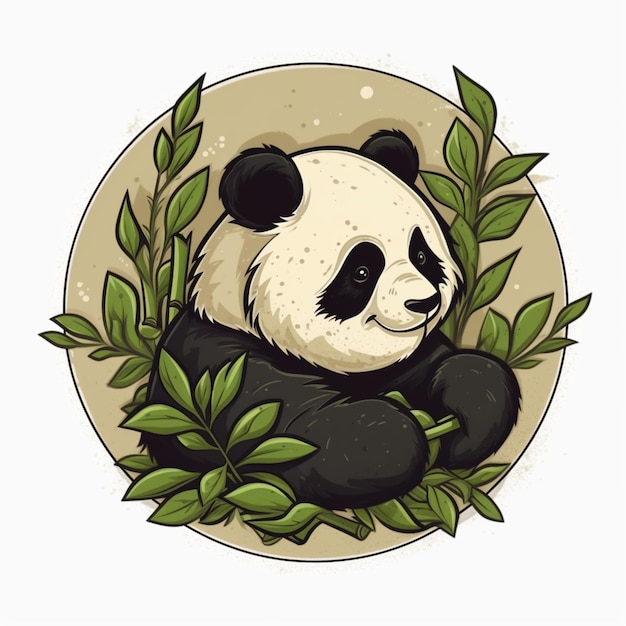 Panda cartoon logo eet bamboe 18