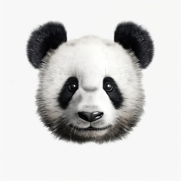 Photo panda face on white background ai