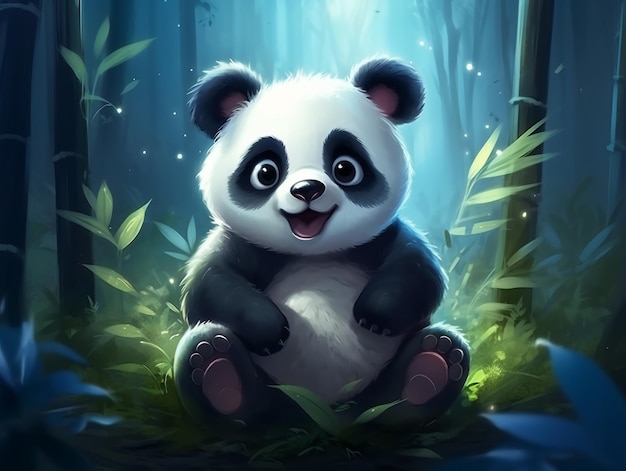 Panda in the forest wallpapers and images