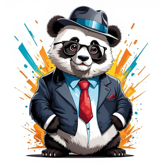 panda gangster mascot esport logo design