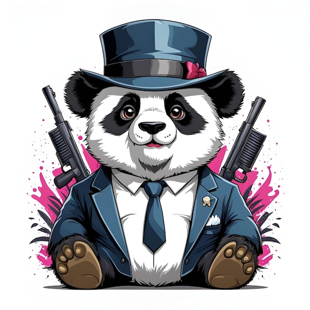 panda gangster mascot esport logo design