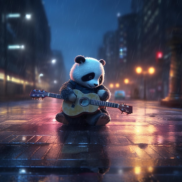 panda gitaar spelen