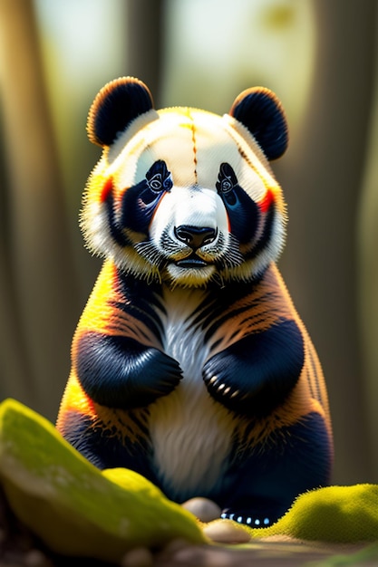 Фото Фон изображения панды, созданный ai
