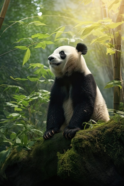 panda in de jungle