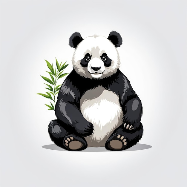 panda on an isolated white background