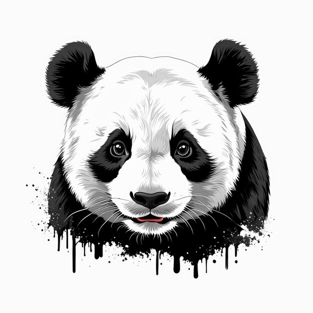 panda on an isolated white background