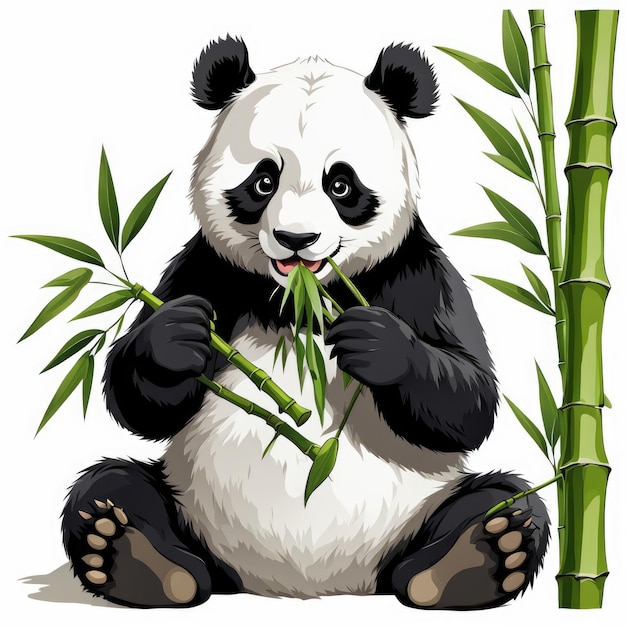 Foto panda su uno sfondo bianco isolato