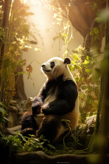 Panda in jungle