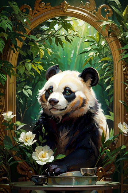 Photo panda in jungle