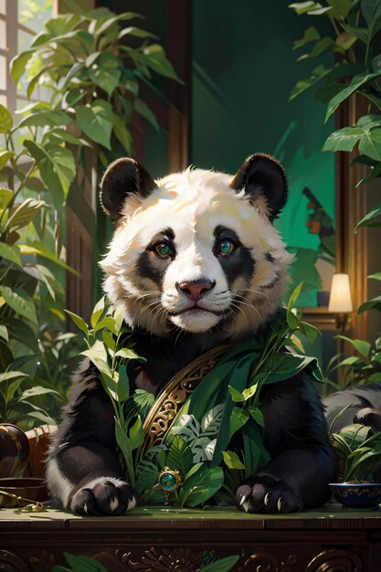 Premium AI Image | Panda in jungle