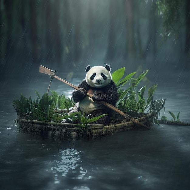 Foto panda nella giungla