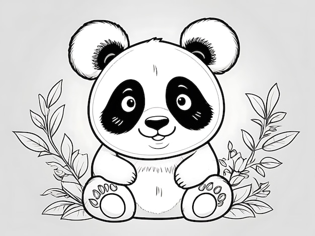Panda kleurpagina schets illustratie